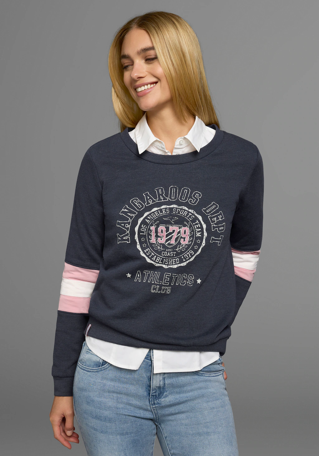 KangaROOS Sweatshirt, Langarm, figurumschmeichelnde Passform, bedruckte Opt günstig online kaufen