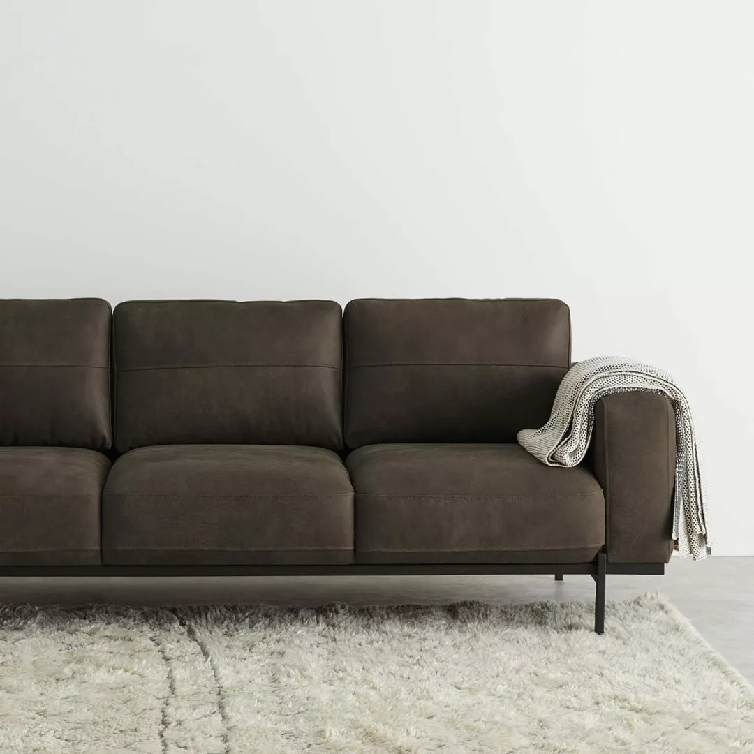 Jarrod 3-Sitzer Sofa, Leder in Trueffelbraun - MADE.com günstig online kaufen