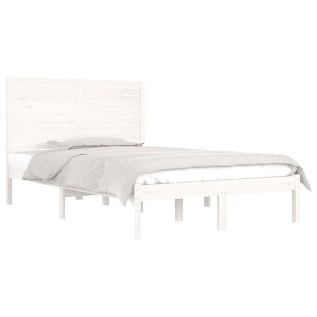 vidaXL Bett Massivholzbett Weiß 135x190 cm günstig online kaufen