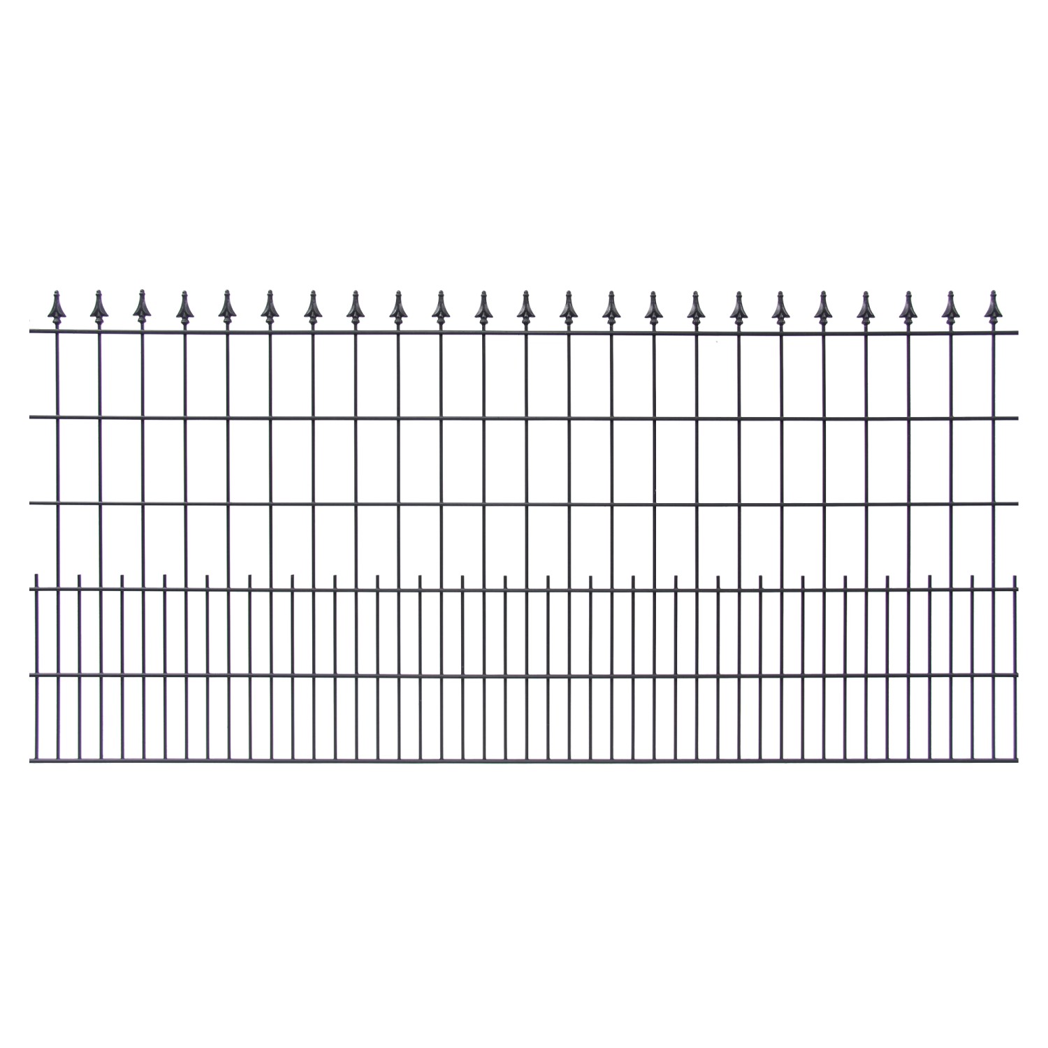 Schmuckzaun Matte U20 mit Spitze Lilie Anthrazit 200 cm x 80 cm günstig online kaufen