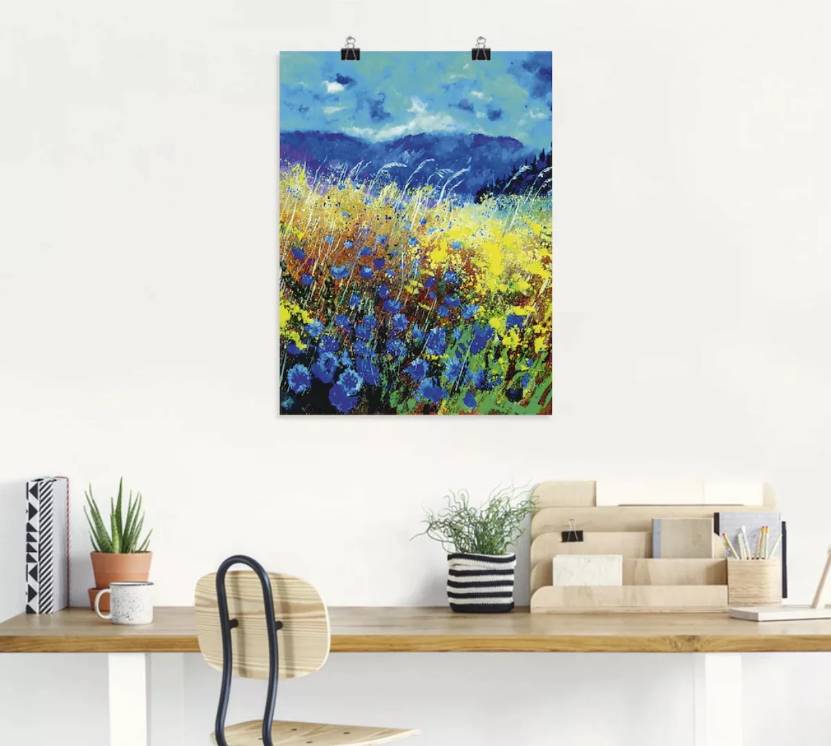 Artland Poster "Blaue wilde Blumen", Blumenwiese, (1 St.), als Alubild, Lei günstig online kaufen