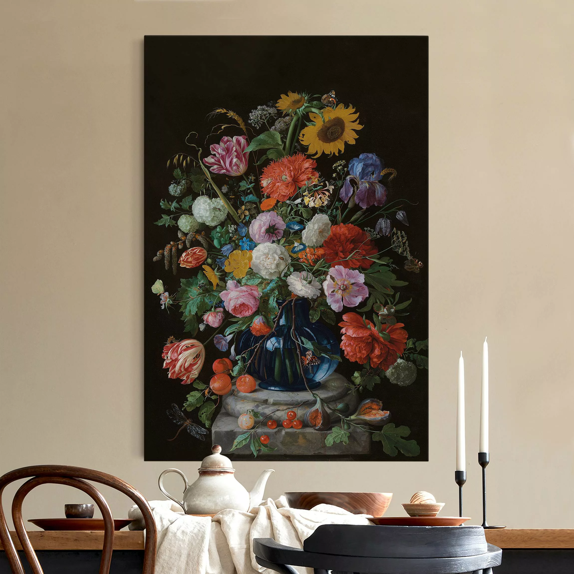 Akustikbild Jan Davidsz de Heem - Glasvase mit Blumen günstig online kaufen
