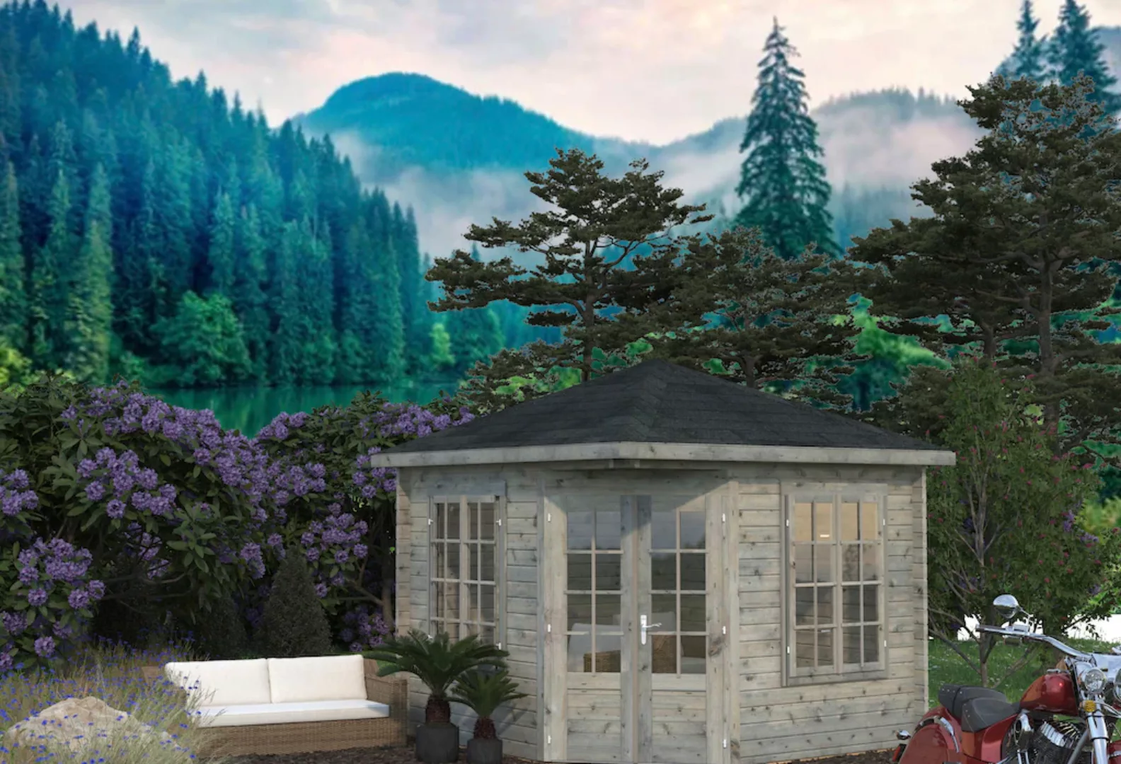 Palmako Gartenhaus "Pavillon Melanie", grau günstig online kaufen