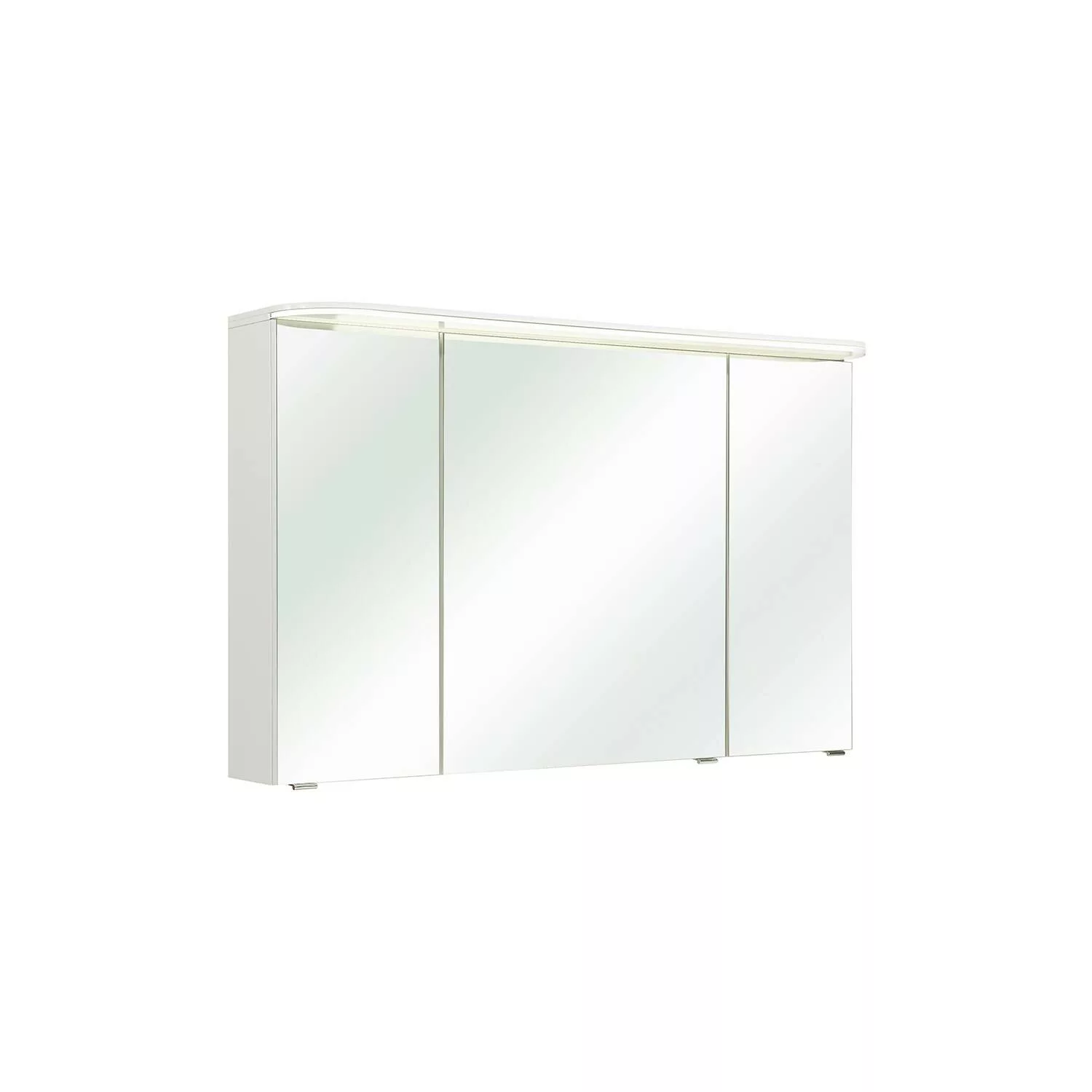 Spiegelschrank, weiß Glanz, mit LED Kranzboden und 3D Funktion, BUDVA-66, B günstig online kaufen