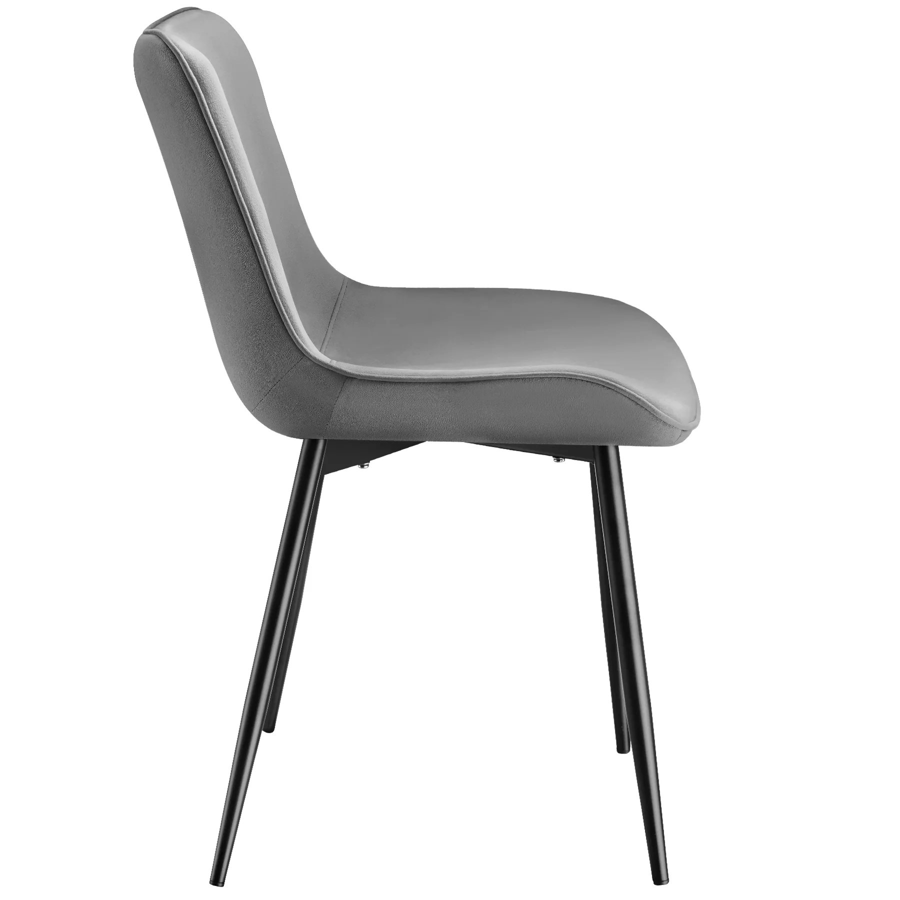 4er Set Stuhl Monroe Samtoptik - grau günstig online kaufen
