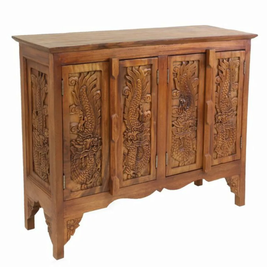 Oriental Galerie Mehrzweckschrank Schrank Drache Braun 80cm Asiatische Möbe günstig online kaufen