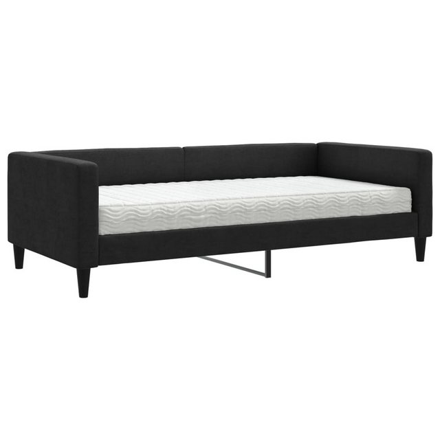 vidaXL Bett Tagesbett mit Matratze Schwarz 100x200 cm Stoff günstig online kaufen