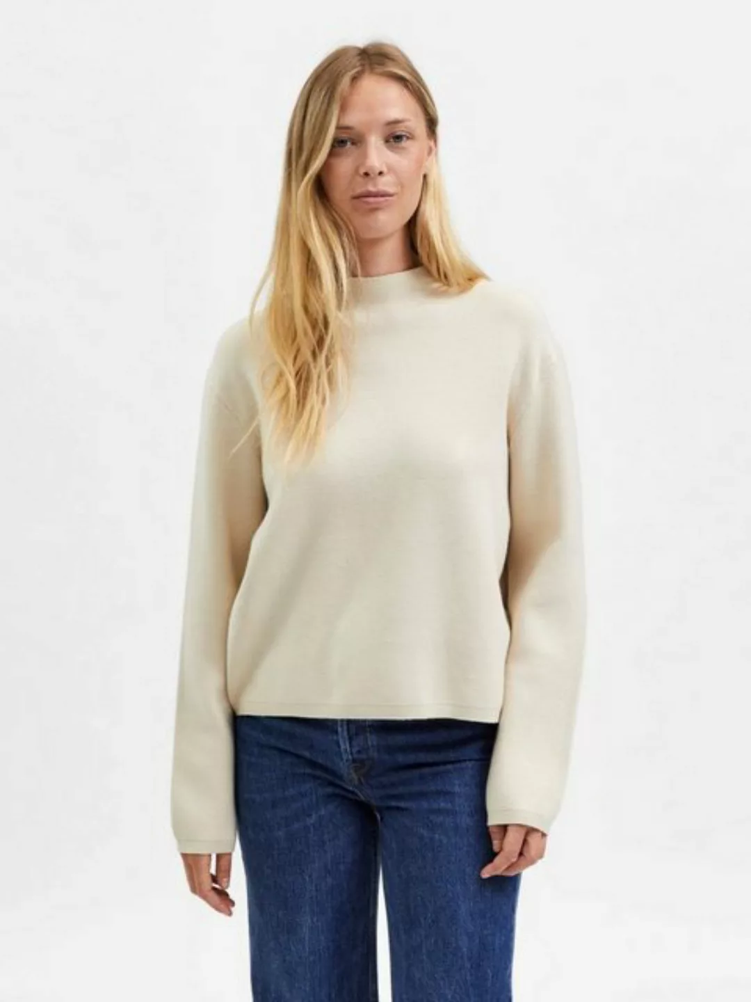SELECTED FEMME Strickpullover Hoher Rundhals Strickpullover Weicher Sweater günstig online kaufen