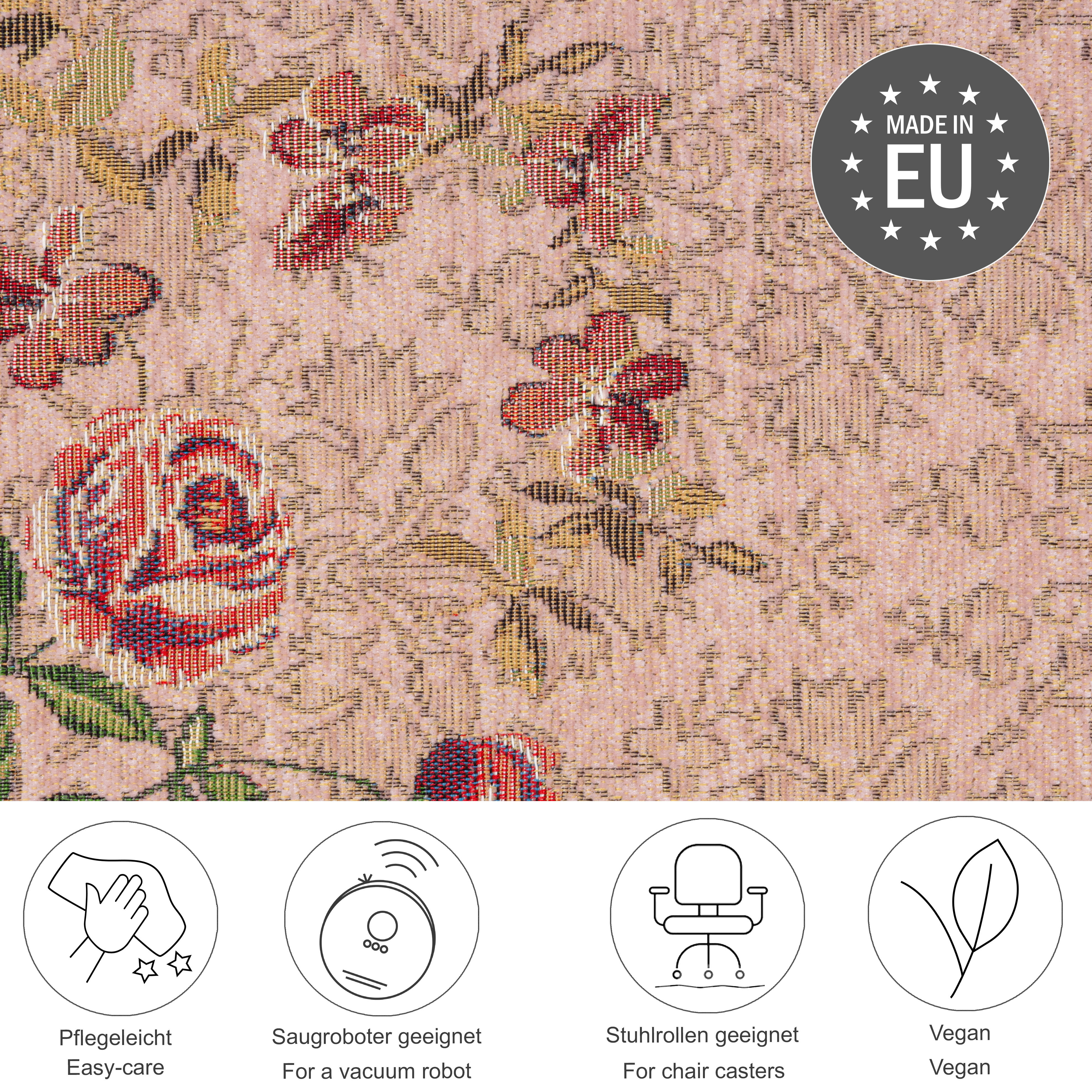 THEKO Teppich »Flomi Floral«, rechteckig, gewebt, Blumen Design, ideal im W günstig online kaufen