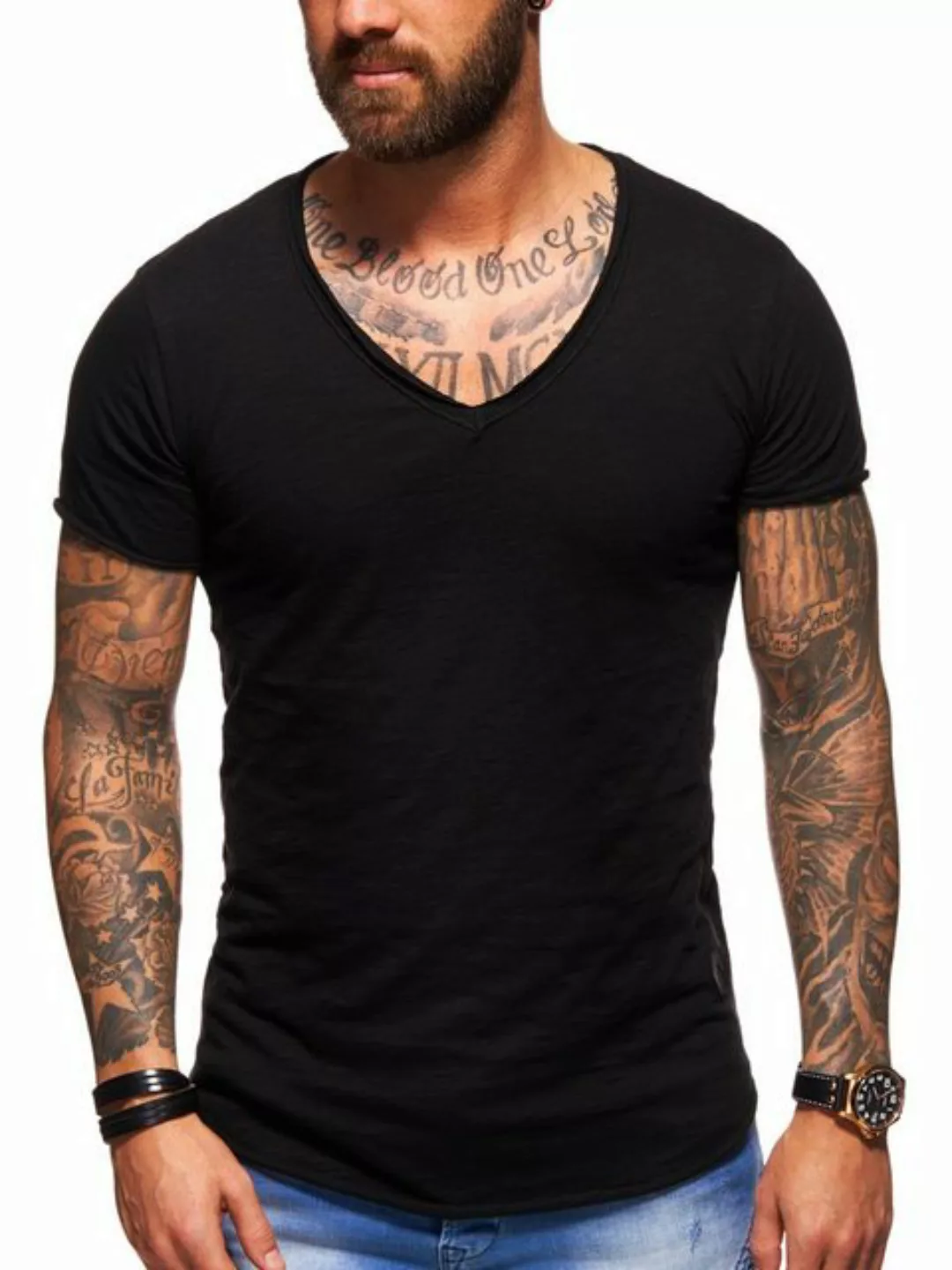 behype T-Shirt MSVALENCIA mit V-Ausschnitt günstig online kaufen