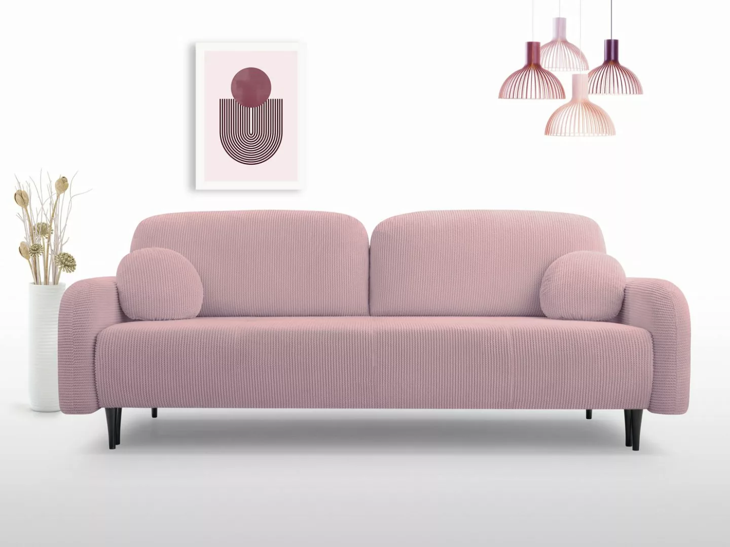 Compleo Schlafsofa mit Bettkasten CLOUD, Modern Wohnzimmer, Cordstoff, Sofa günstig online kaufen