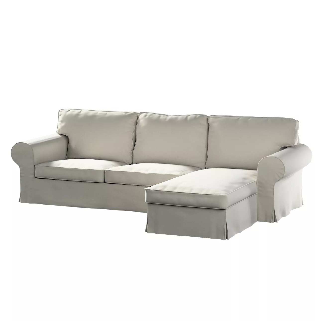 Bezug für Ektorp 2-Sitzer Sofa mit Recamiere, grau, Ektorp 2-Sitzer Sofabez günstig online kaufen