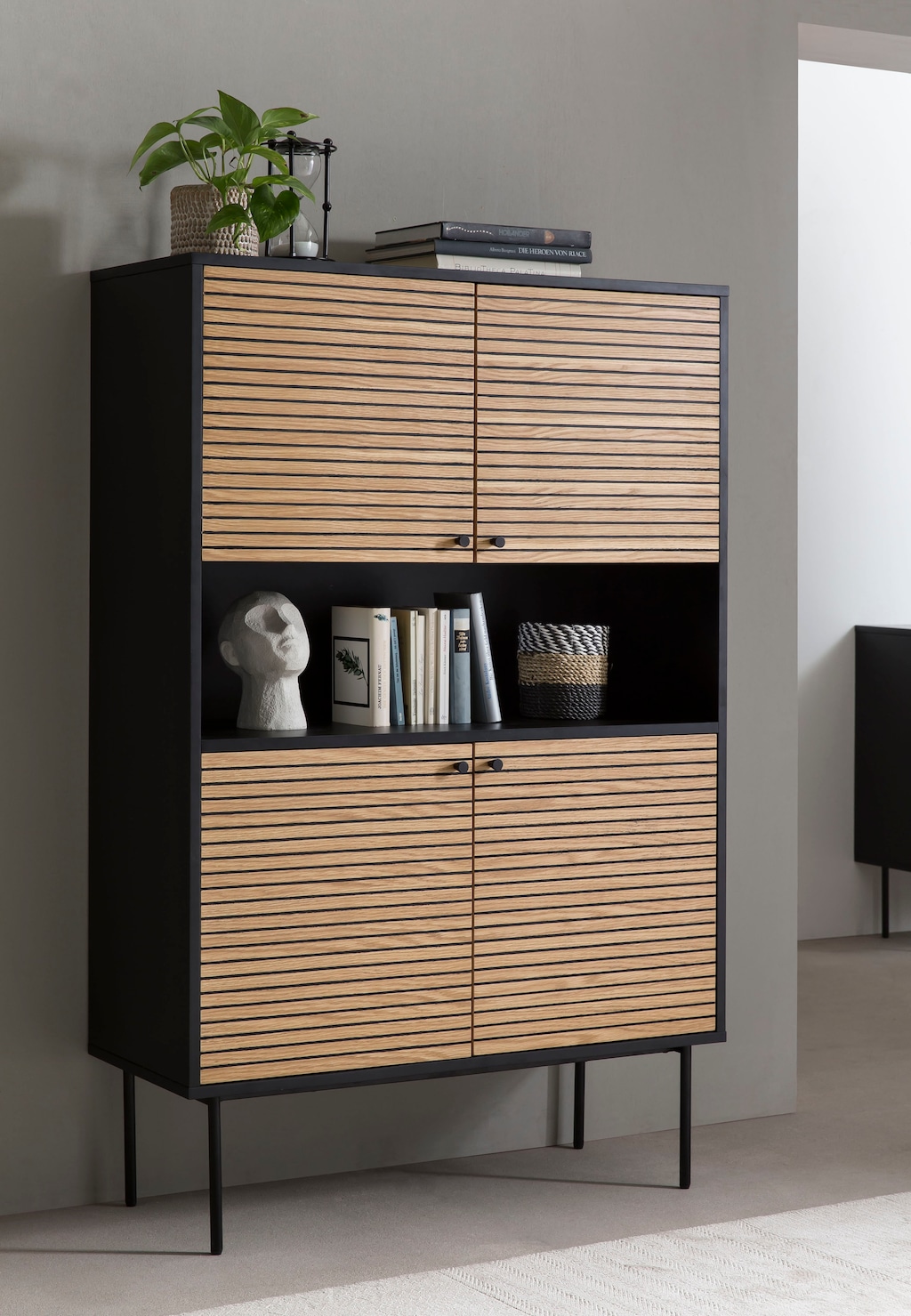 SalesFever Highboard, Stauraumschrank im Scandi Design, Breite 100 cm günstig online kaufen