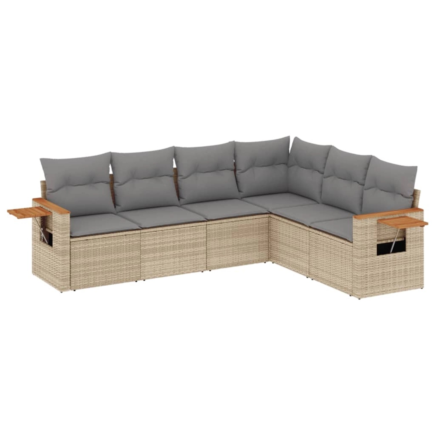 vidaXL 6-tlg Garten-Sofagarnitur mit Kissen Beige Poly Rattan Modell 288 günstig online kaufen