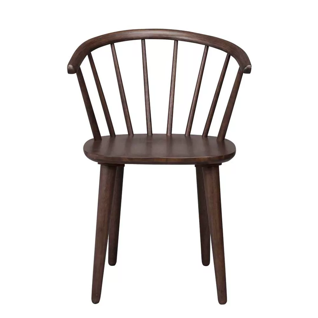Retro Stuhl in Walnussfarben Holz massiv (2er Set) günstig online kaufen