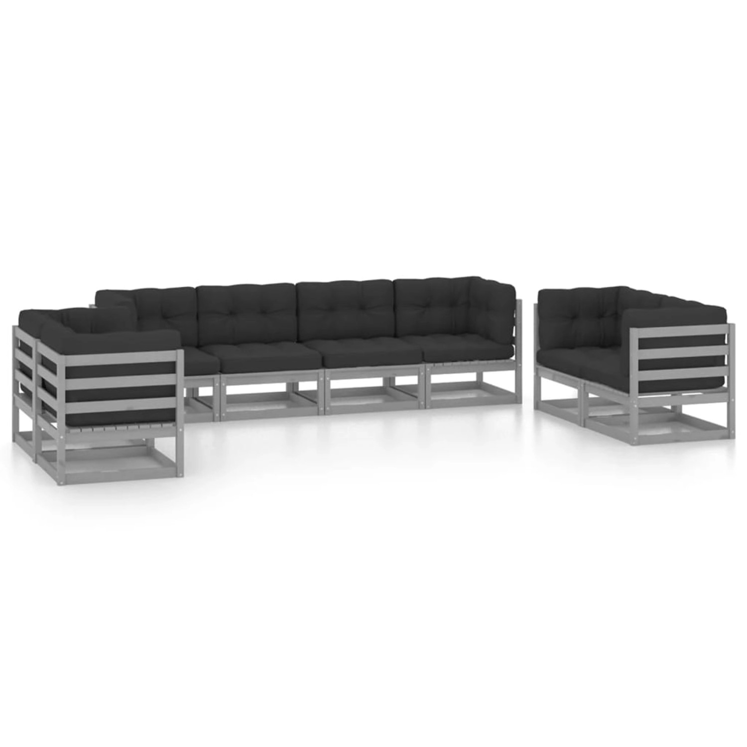 8-tlg. Garten-lounge-set Mit Kissen Kiefer Massivholz günstig online kaufen