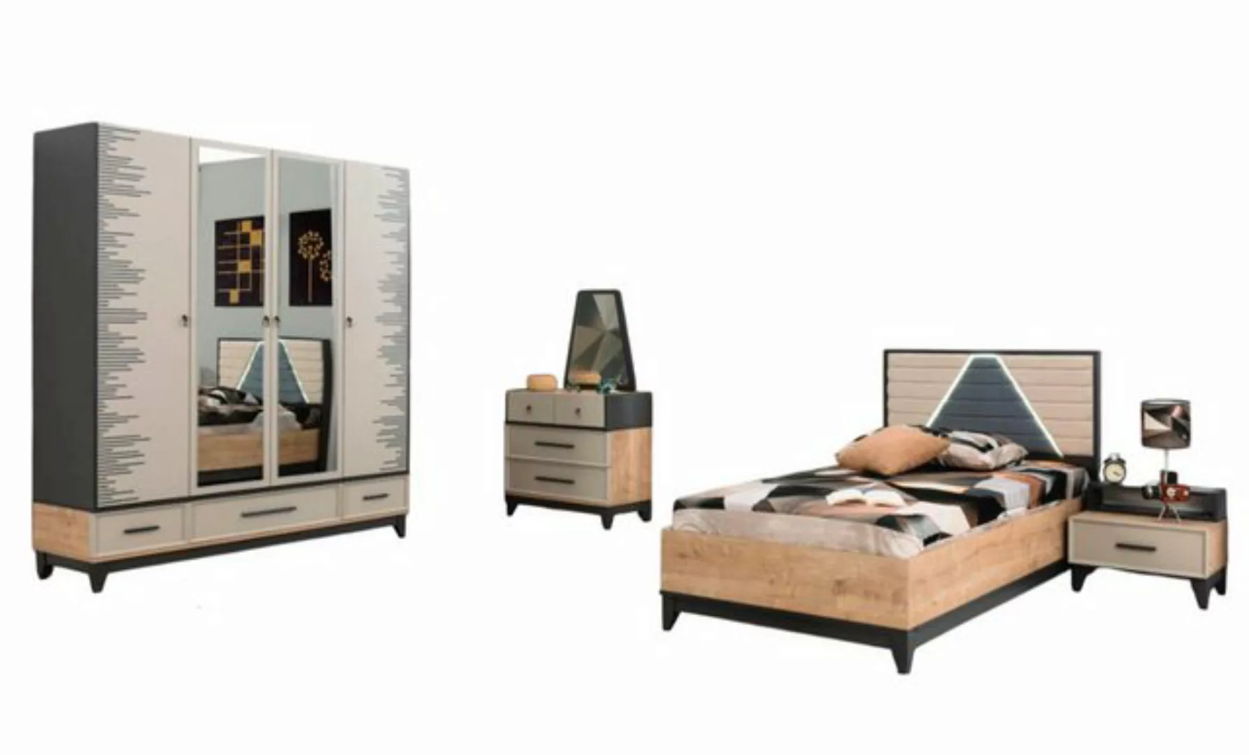 Xlmoebel Kinderbett Set für das Kinderzimmer Bett Kinderbett Braun Holz 5-t günstig online kaufen