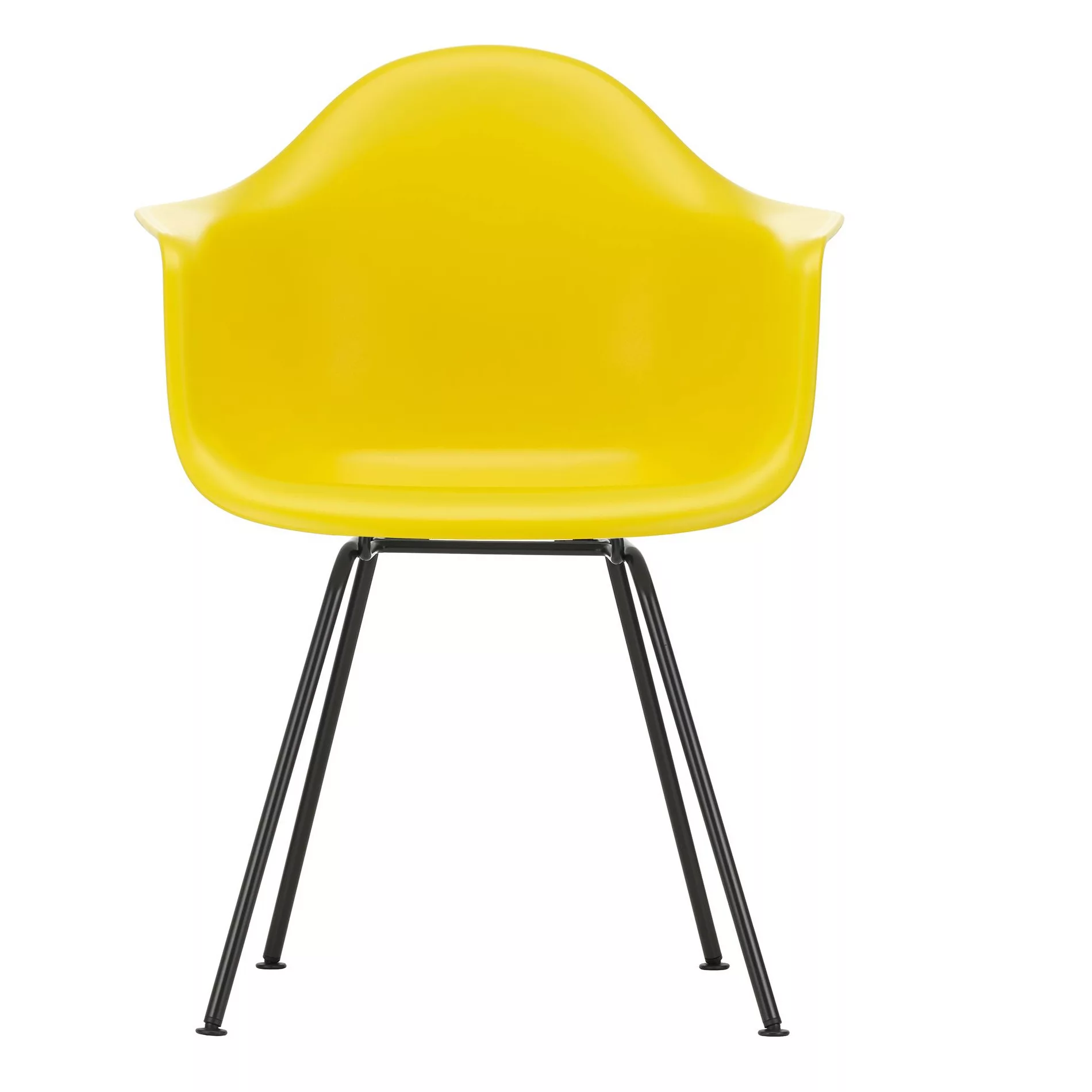 Vitra - Eames Plastic Chair DAX Gestell schwarz - sunlight/Sitzschale Polyp günstig online kaufen