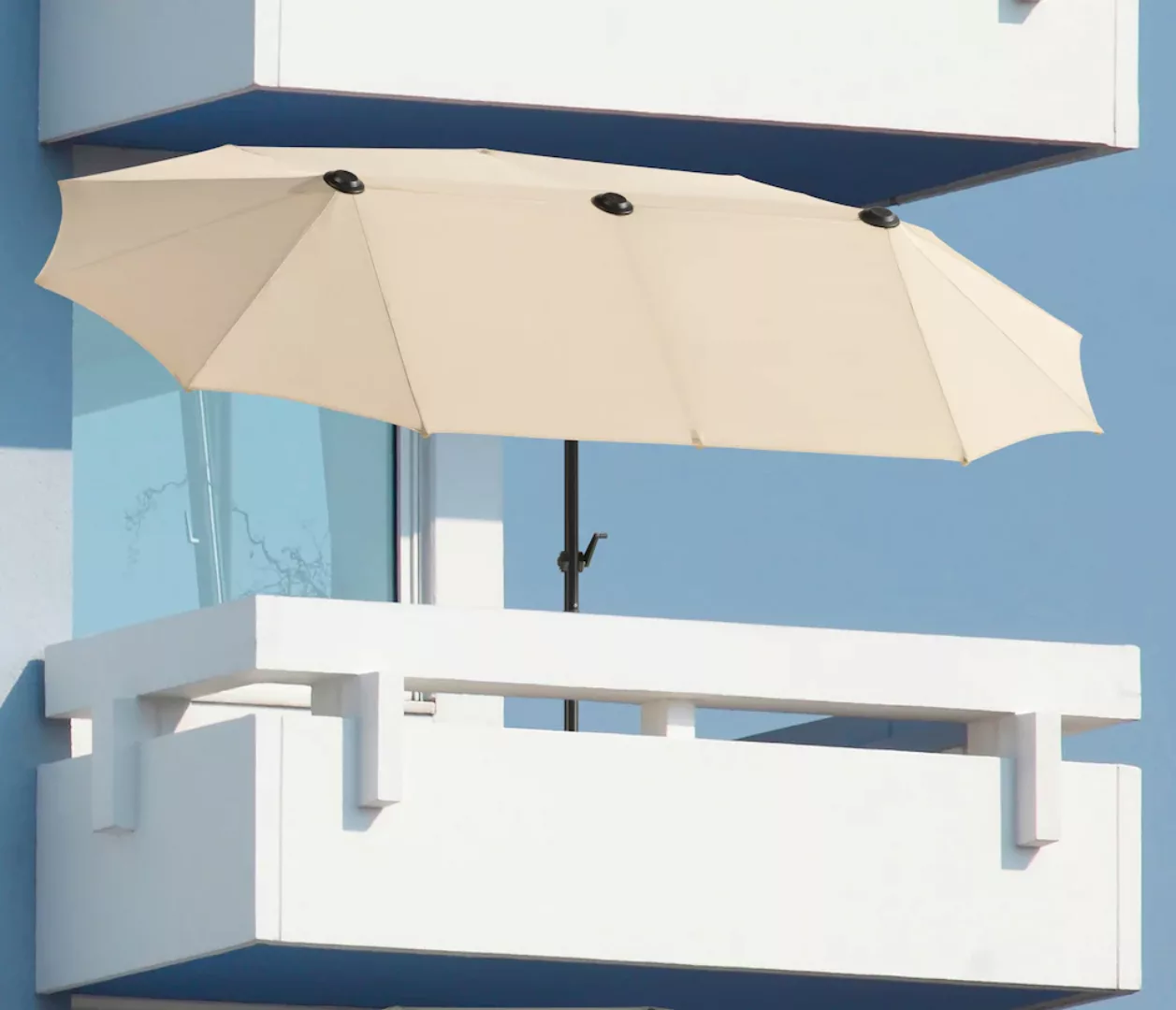 Schneider Balkonschirme Salerno 300 cmx 150 cm Anthrazit mit Knickfunktion günstig online kaufen
