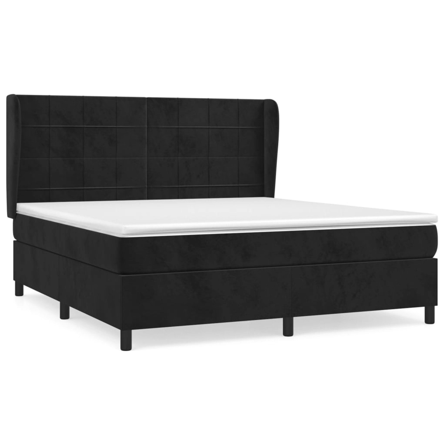 vidaXL Boxspringbett mit Matratze Schwarz 160x200 cm Samt1397759 günstig online kaufen