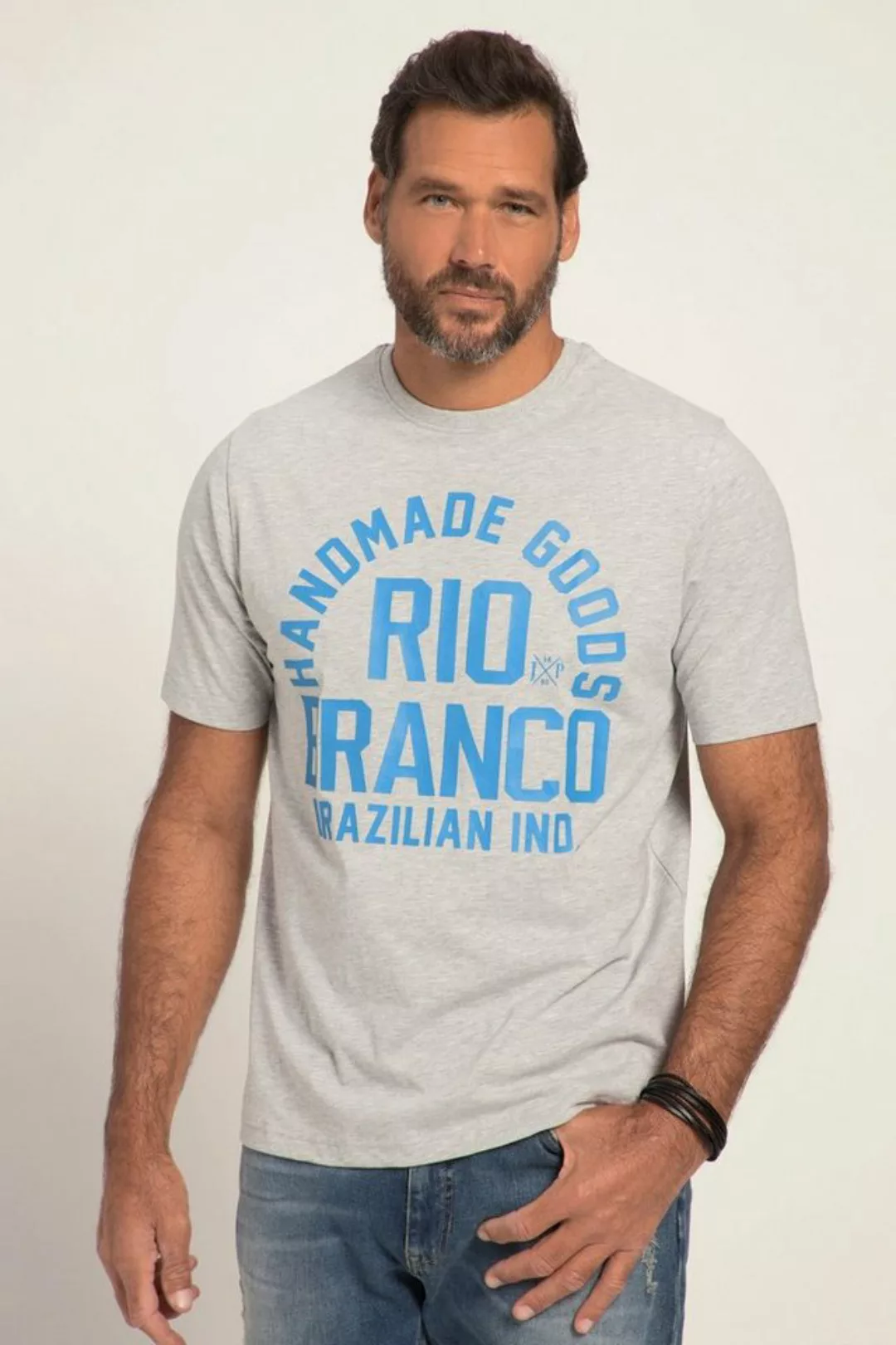 JP1880 T-Shirt T-Shirt Halbarm RIO BRANCO Print Melange-Jersey günstig online kaufen