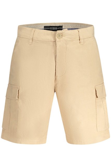 GUESS JEANS 5-Pocket-Hose Herren Bermuda-Shorts Beige mit Taschen und Logo günstig online kaufen