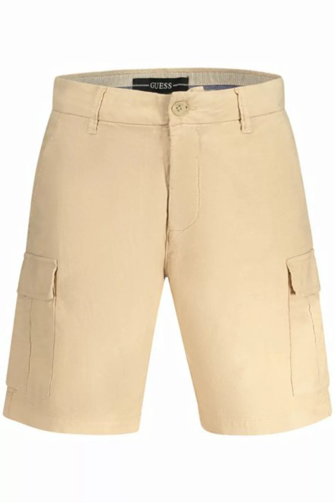 GUESS JEANS 5-Pocket-Hose Herren Bermuda-Shorts Beige mit Taschen und Logo günstig online kaufen