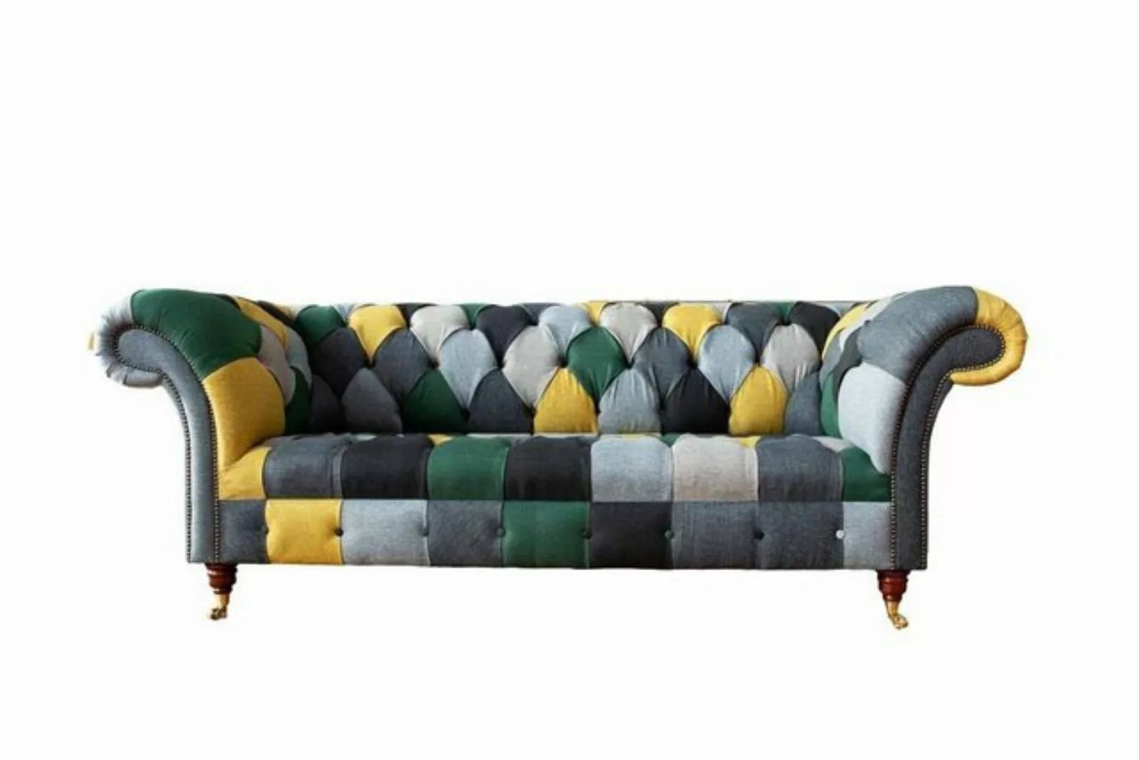 JVmoebel Sofa Klassisches Chesterfield Stoff Sofa 3 Sitzer Sitz Couchen, Ma günstig online kaufen