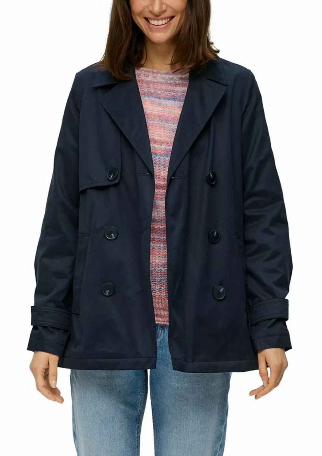 s.Oliver Outdoorjacke s.Oliver Jacke aus Baumwollmix in Navy (1-St) Taschen günstig online kaufen