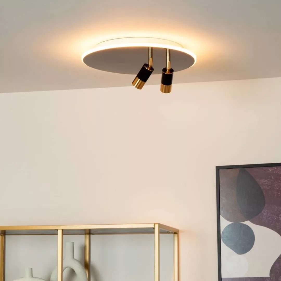 LED Deckenleuchte Jubel in Messing und Schwarzchrom 2x 5W 700lm günstig online kaufen