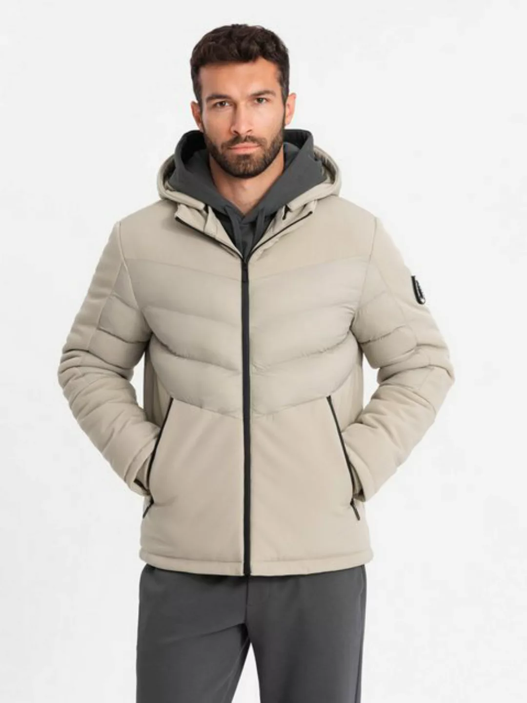 OMBRE Steppjacke Herren-Steppjacke mit hohem Kragen günstig online kaufen