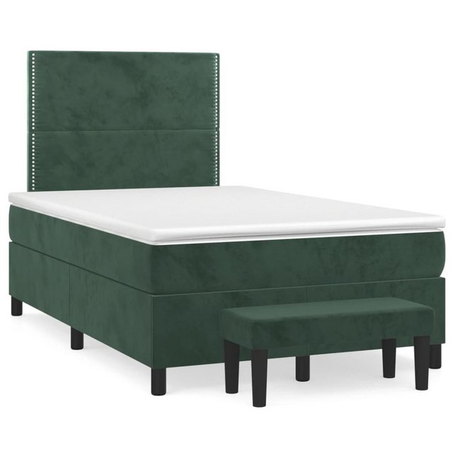 vidaXL Boxspringbett Boxspringbett mit Matratze und Fusshocker Samt (120 x günstig online kaufen