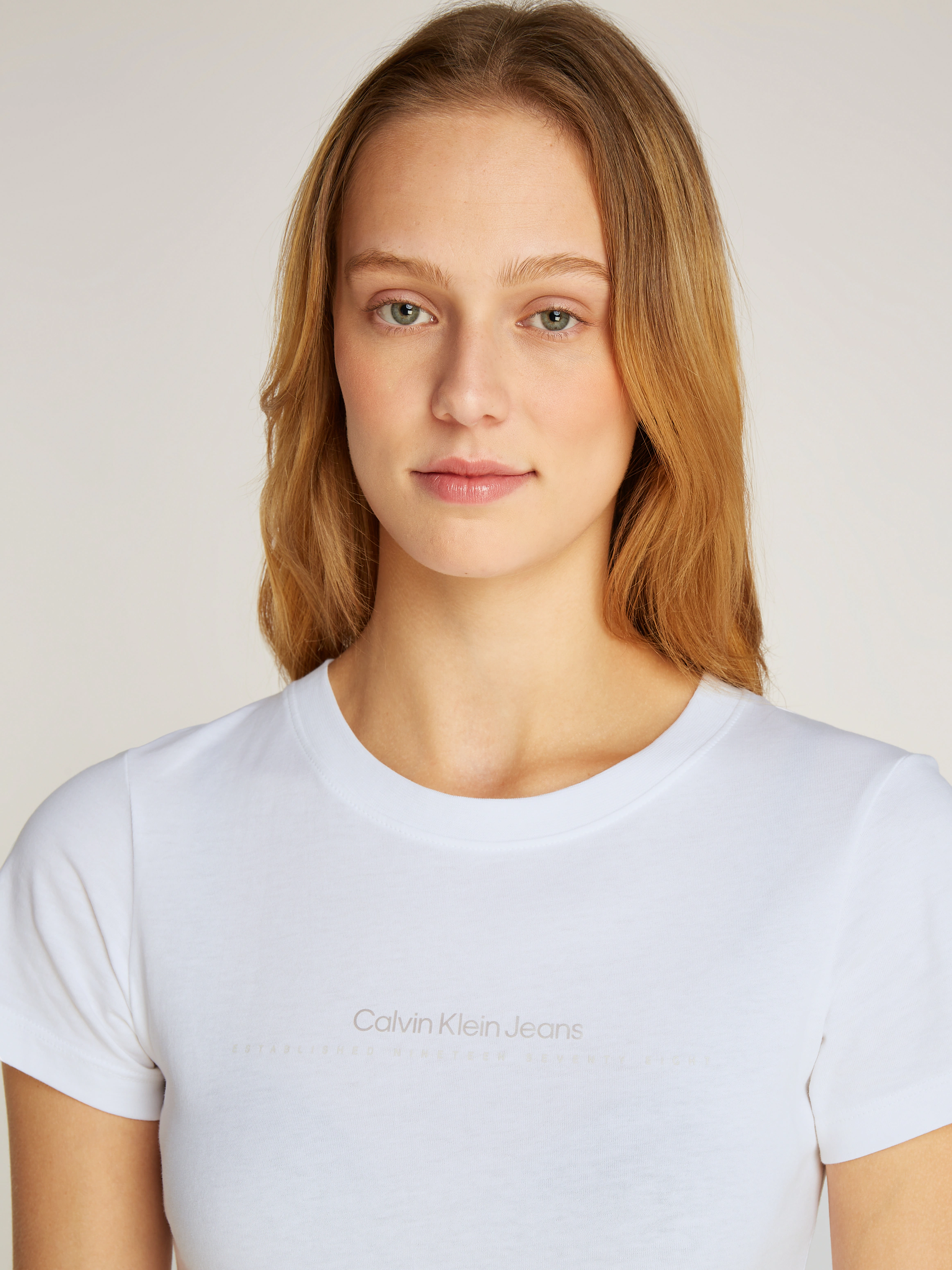 Calvin Klein Jeans Rundhalsshirt "INSTITUTIONAL GRAPHIC SLIM TEE", mit Logo günstig online kaufen