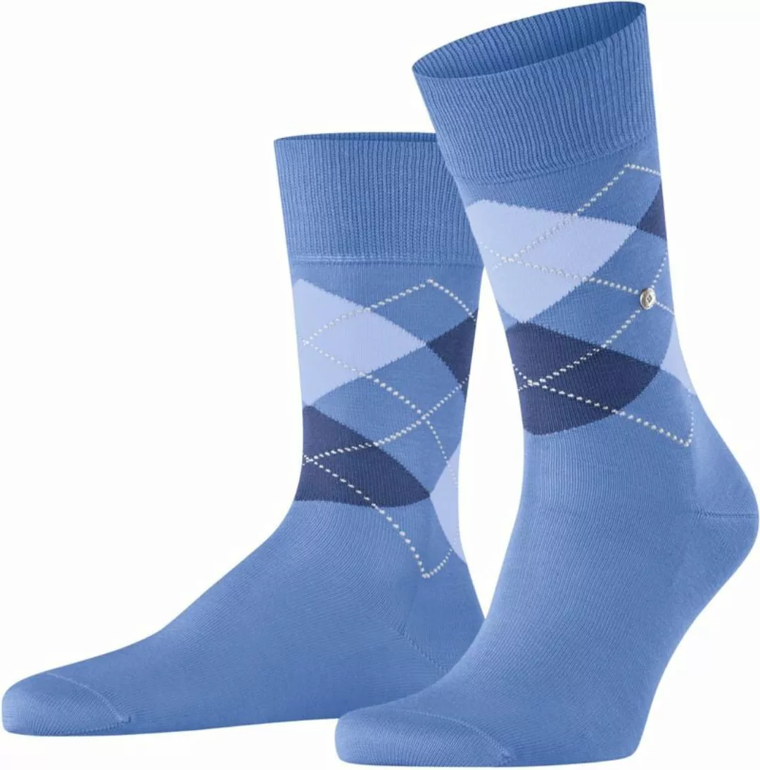 Burlington Manchester Socken Kariert Blau 6550 - Größe 40-46 günstig online kaufen