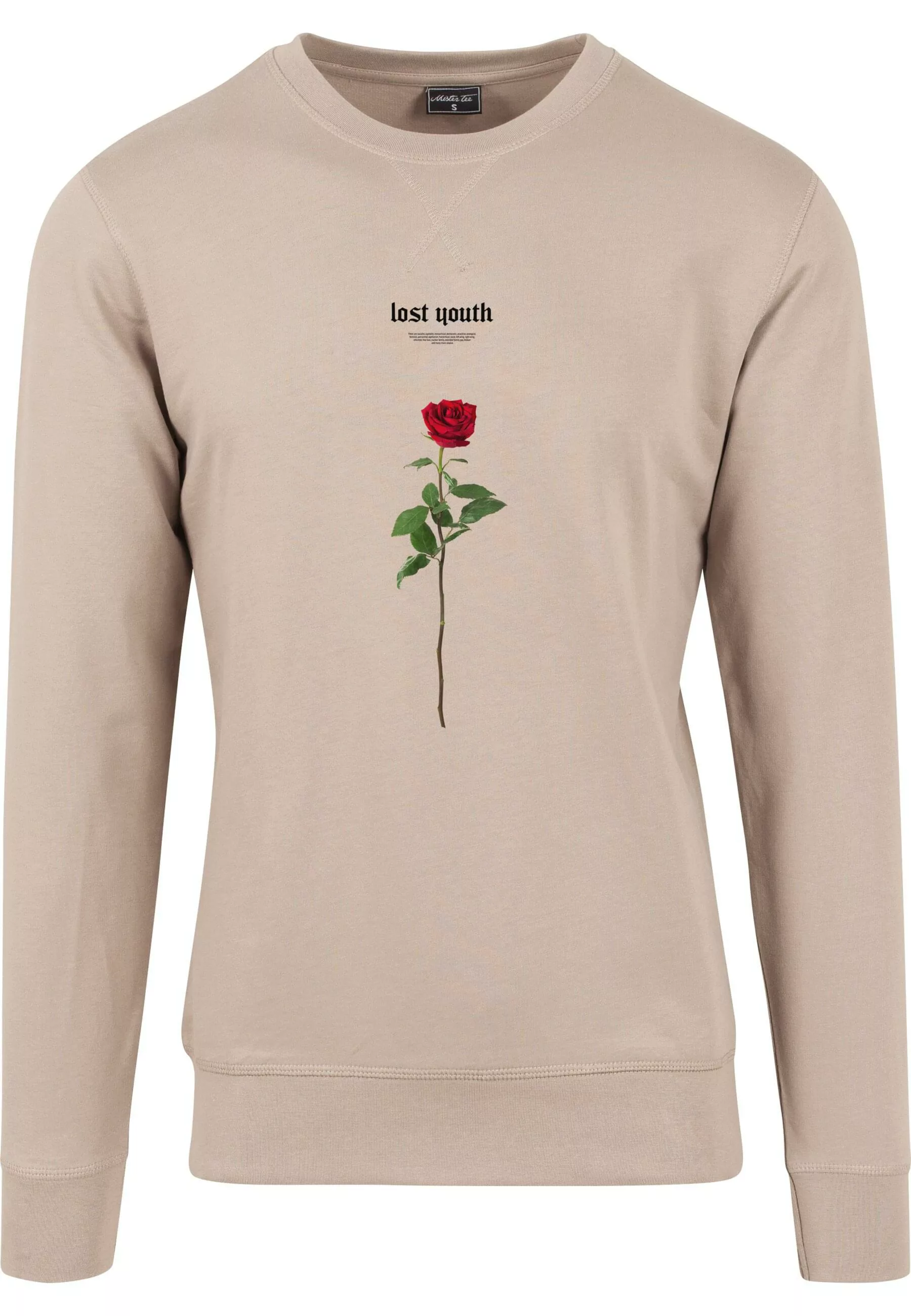 MisterTee Rundhalspullover "MisterTee Herren Lost Youth Rose Crewneck" günstig online kaufen