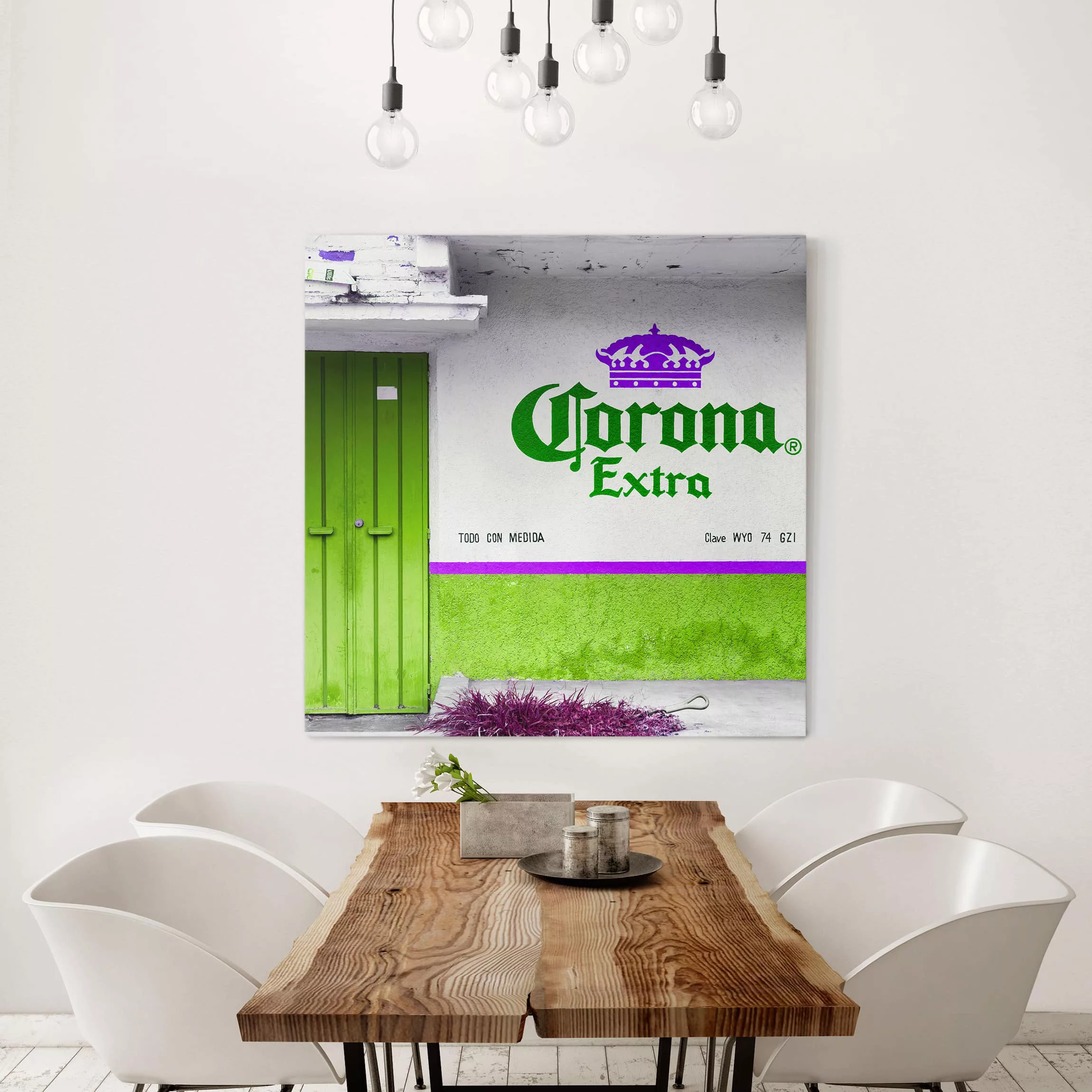 Leinwandbild Architektur & Skyline - Quadrat Corona Extra Grün günstig online kaufen