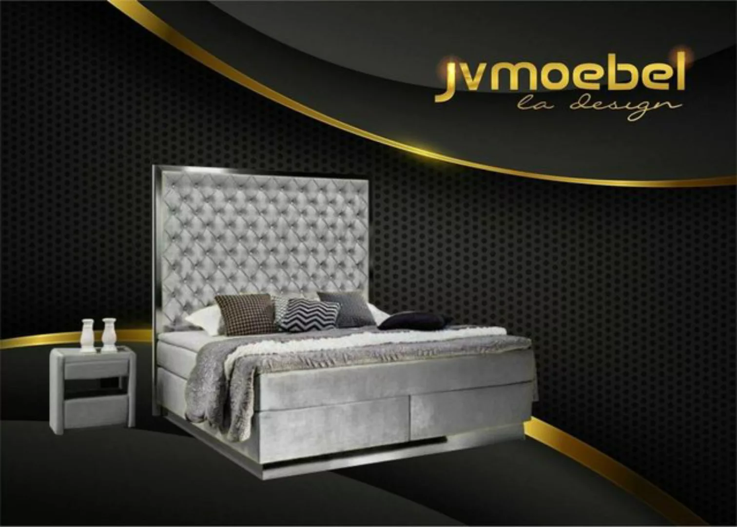 JVmoebel Bett, Boxspringbett Stoff Möbel Betten Bett Textil Schlafzimmer günstig online kaufen
