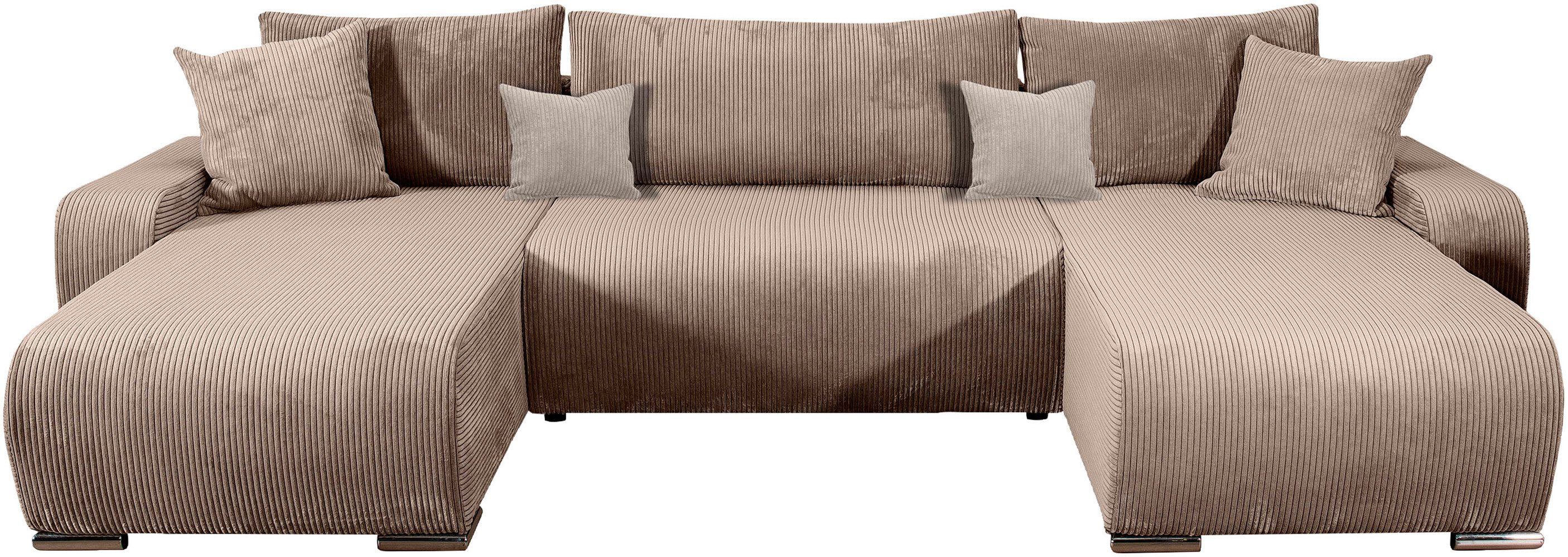 COLLECTION AB Wohnlandschaft "Paola U-Form", mit Schlaffunktion, Stauraum, günstig online kaufen