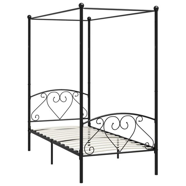 furnicato Bettgestell Himmelbett-Gestell Schwarz Metall 120 x 200 cm (1-tlg günstig online kaufen