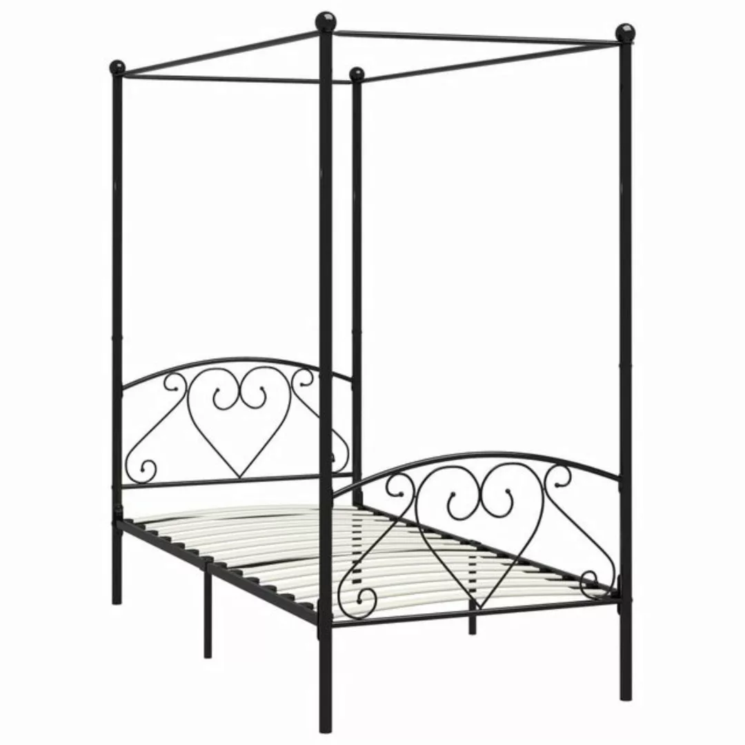 furnicato Bettgestell Himmelbett-Gestell Schwarz Metall 120 x 200 cm (1-tlg günstig online kaufen