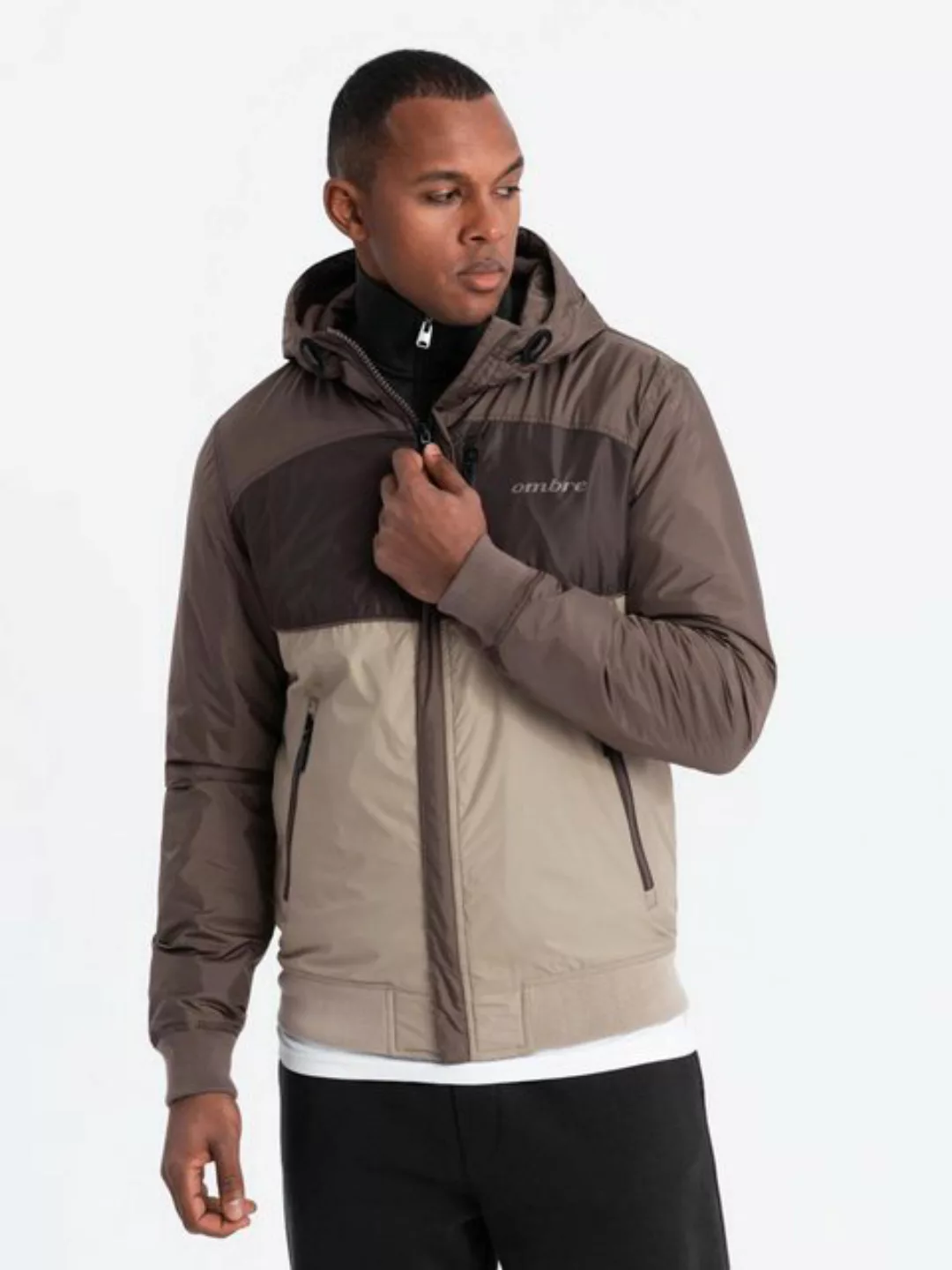 OMBRE Allwetterjacke Leichte farbige Herren-Sportjacke mit Fleece günstig online kaufen