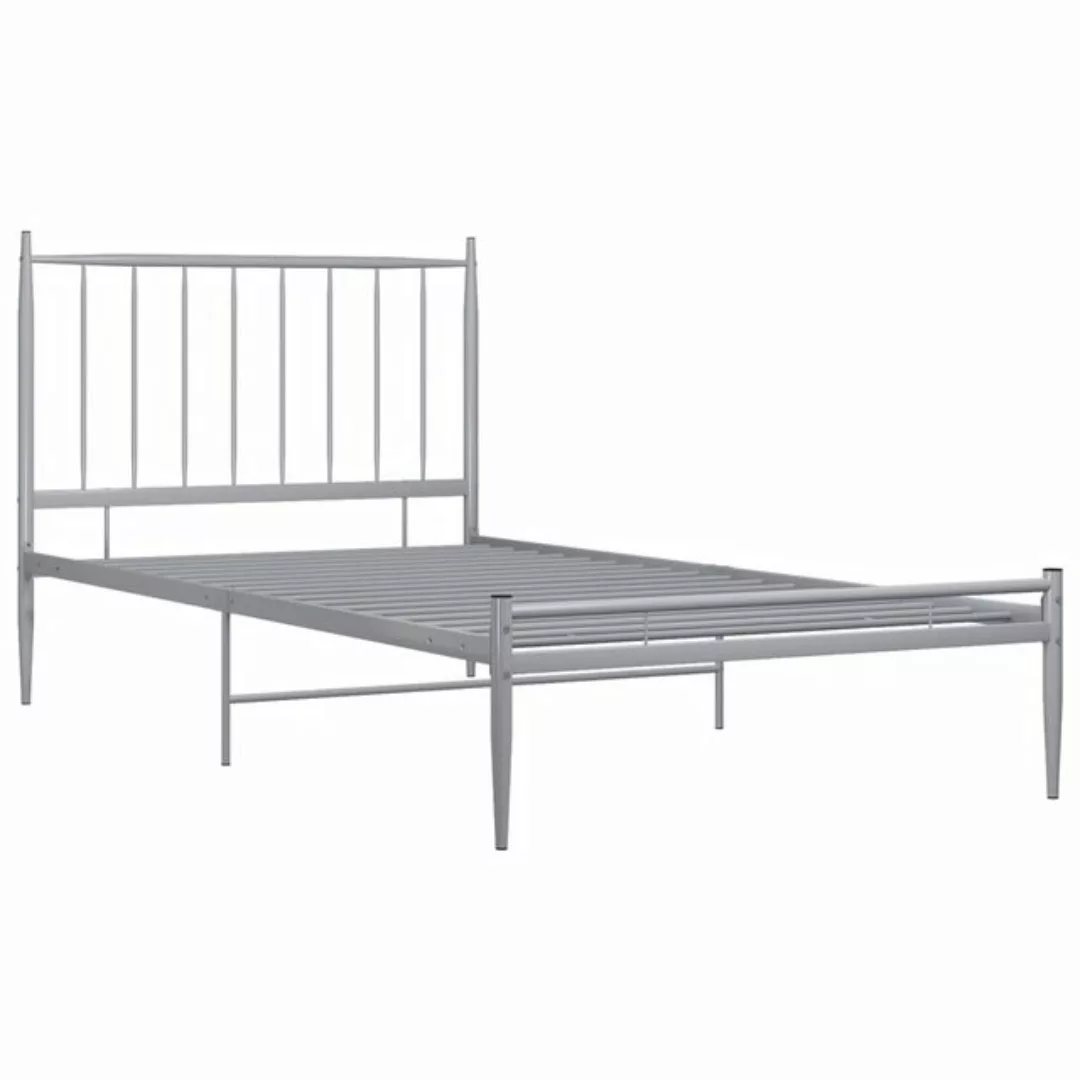 furnicato Bettgestell Bett Grau Metall 100x200 cm (1-tlg) günstig online kaufen