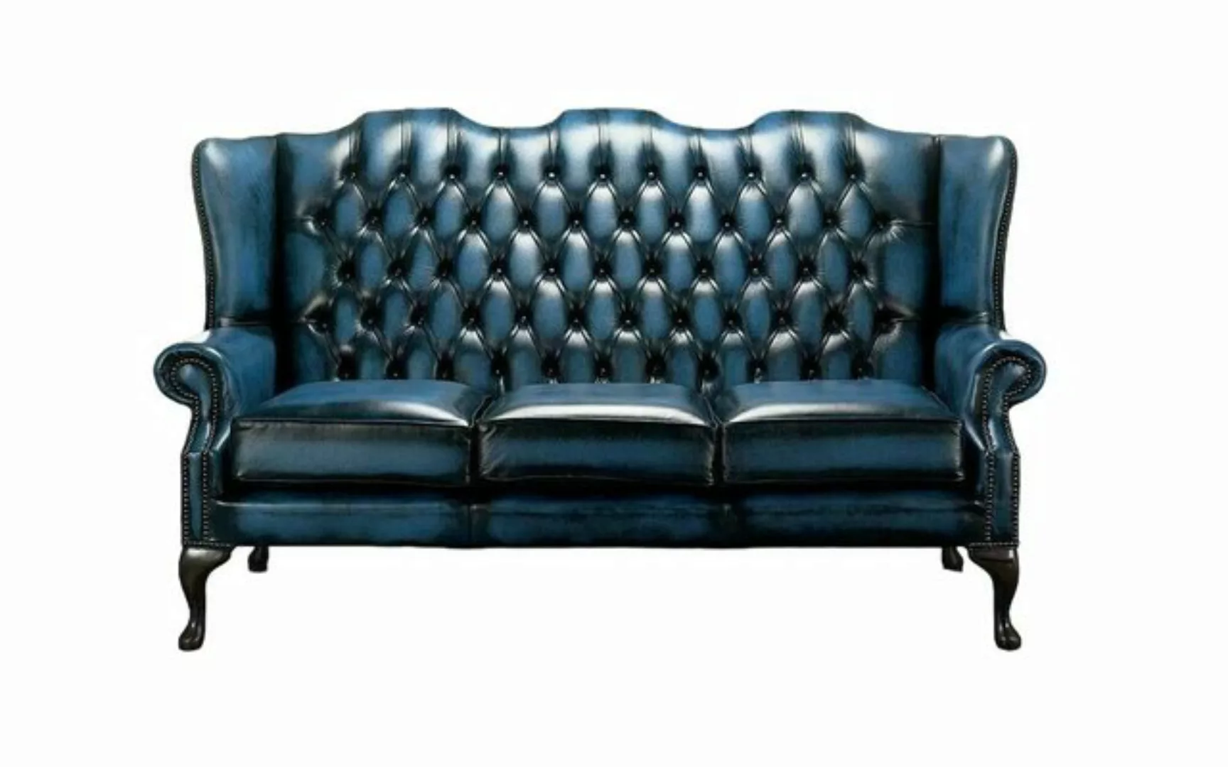 JVmoebel Chesterfield-Sofa Chesterfield Blaue Sofa Couch Polster 3 Sitzer, günstig online kaufen