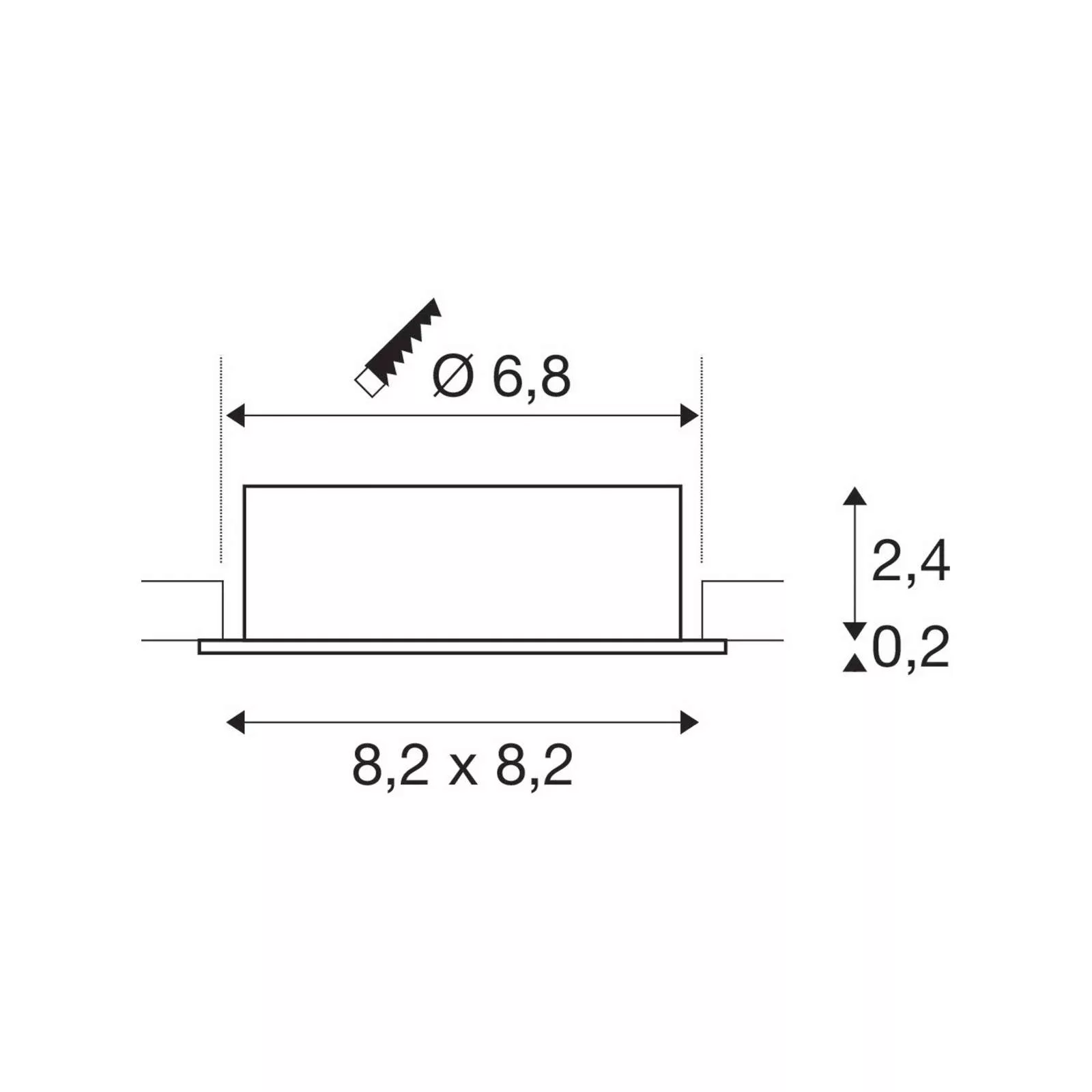 SLV Deckeneinbauleuchte New Tria, weiß, Alu, Länge 8,2 cm günstig online kaufen