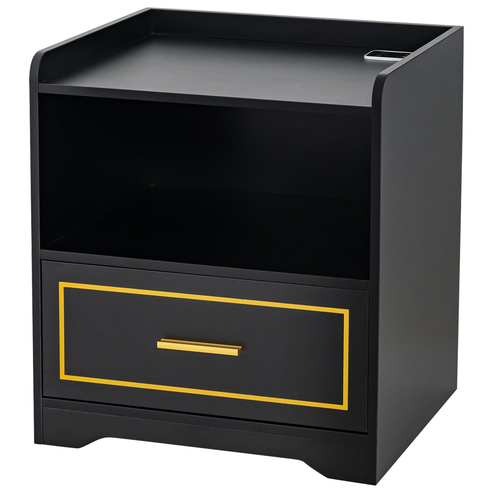 COSTWAY Nachttisch (1-St), LED, 3 Farben, günstig online kaufen