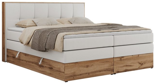 MKS MÖBEL Boxspringbett ALBERO 1 KING (Packung, Set, Polsterbett, Topper T2 günstig online kaufen