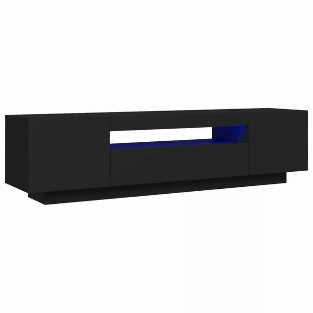 vidaXL TV-Schrank TV-Schrank mit LED-Leuchten Schwarz 160x35x40 cm Lowboard günstig online kaufen