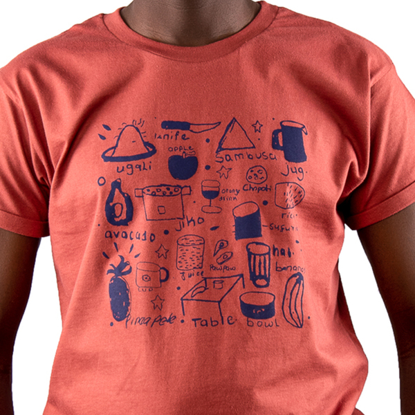 Herren Print T-shirt Aus Bio-baumwolle Jikoni. Handmade In Kenya günstig online kaufen