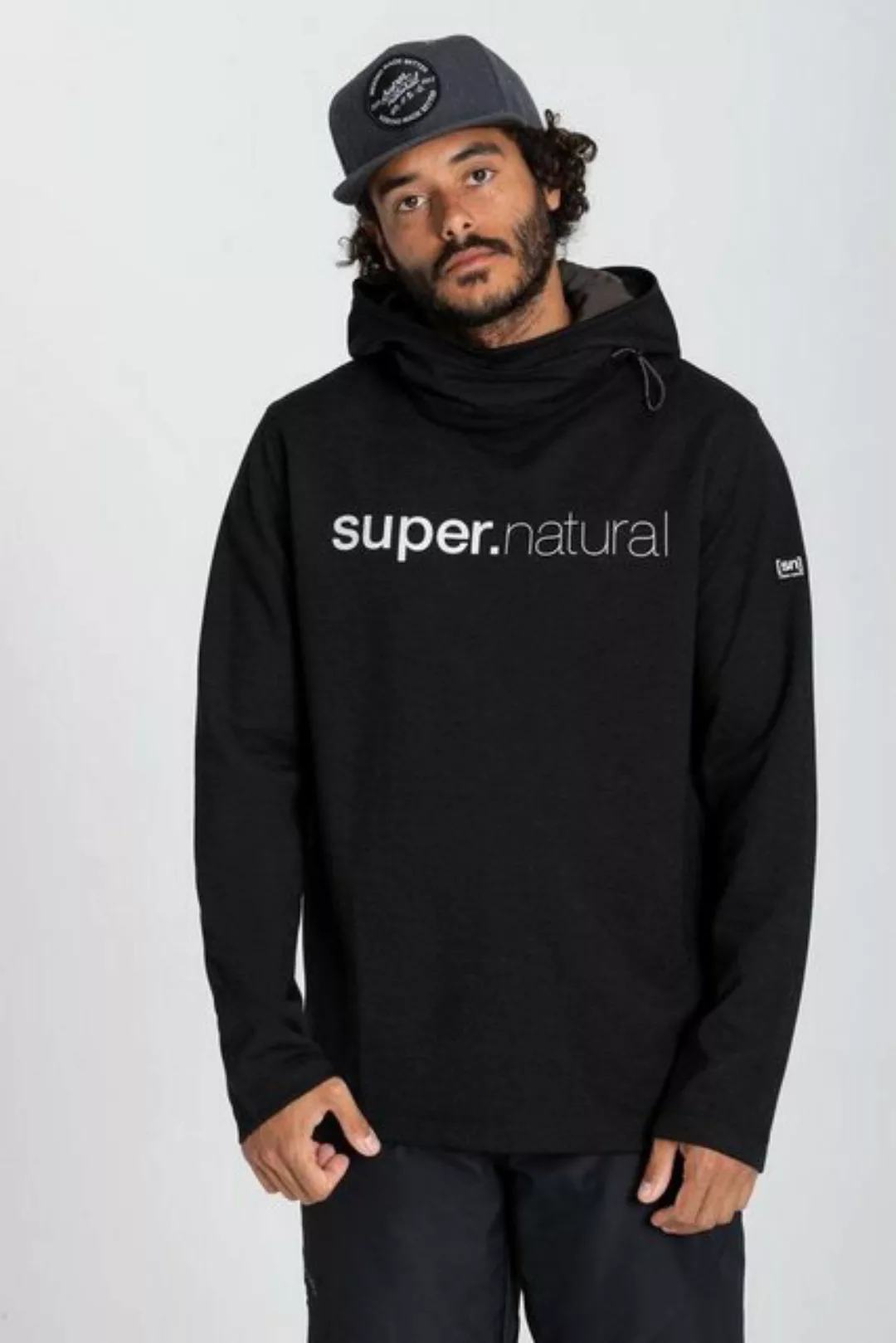 SUPER.NATURAL Hoodie Merino Hoodie M ALPINE HOODED II Neckwarmer integriert günstig online kaufen