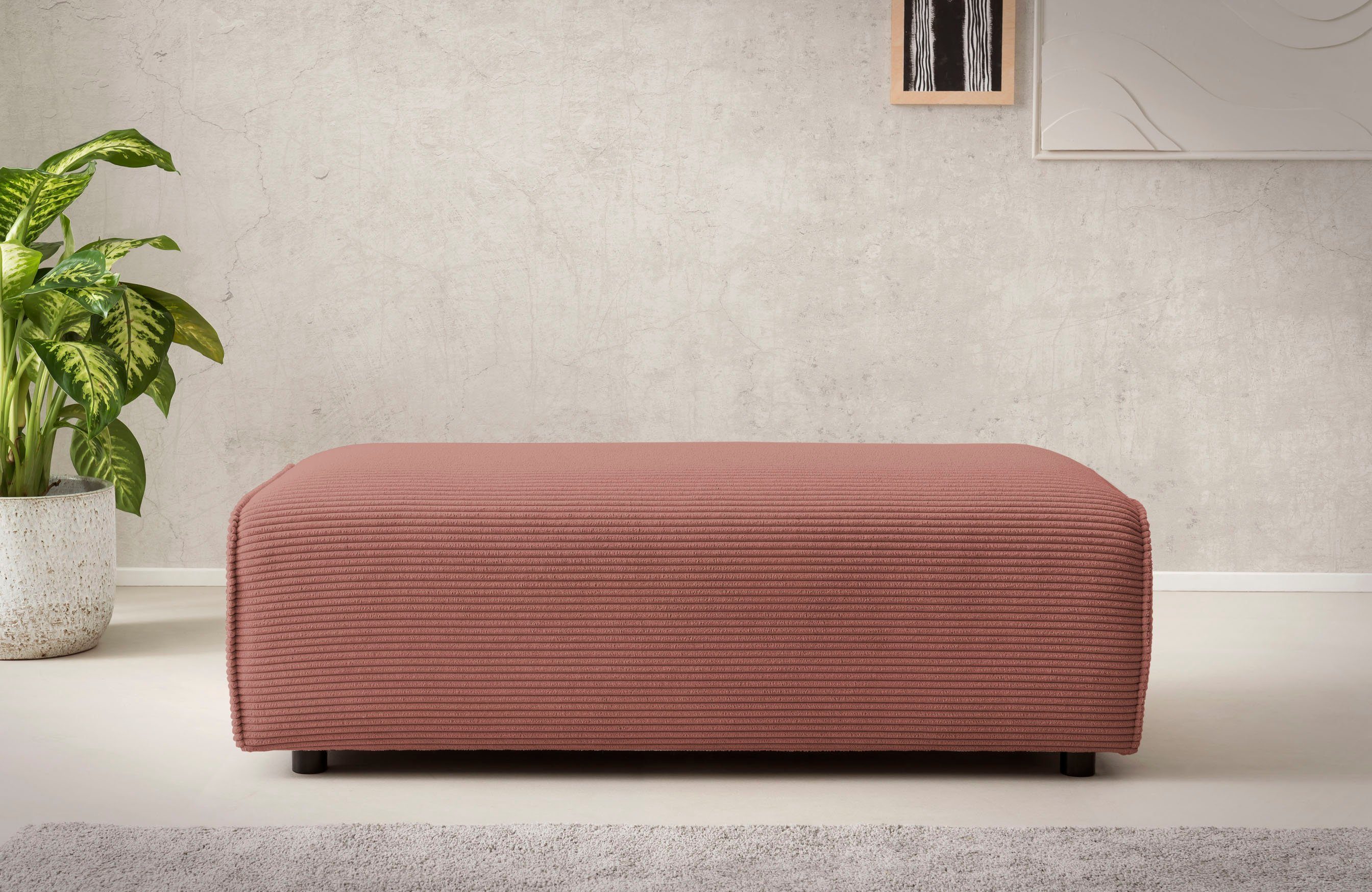 LeGer Home by Lena Gercke Hocker "PIARA, Polsterhocker mit Kedernaht in Cor günstig online kaufen